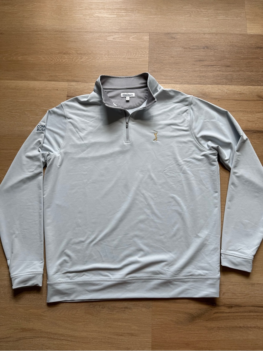 Peter Millar Light Gray Performance Quarter-Zip Pullover